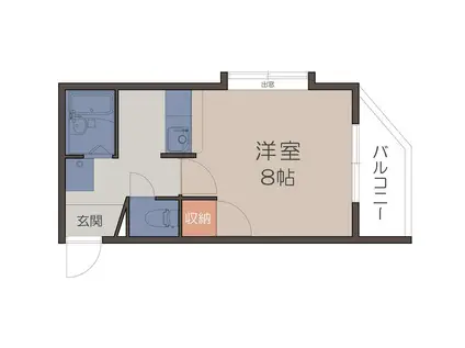 カルチェコート鴨池(1K/5階)の間取り写真