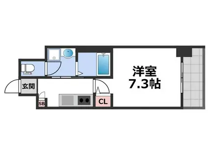 ハイラインII(1K/5階)の間取り写真