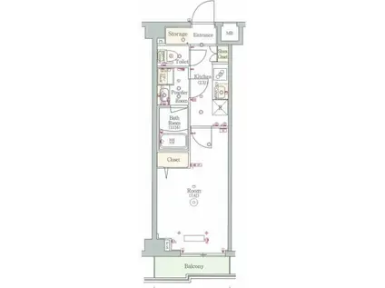 スカイコートグレース新宿中落合(1K/2階)の間取り写真