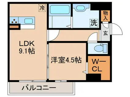 FANCY VIVID(1LDK/1階)の間取り写真