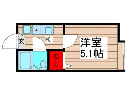 サンドレイク青井Ⅱ(1K/2階)の間取り写真