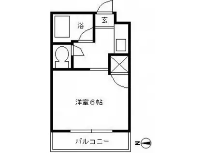 AKKマンション(1K/2階)の間取り写真