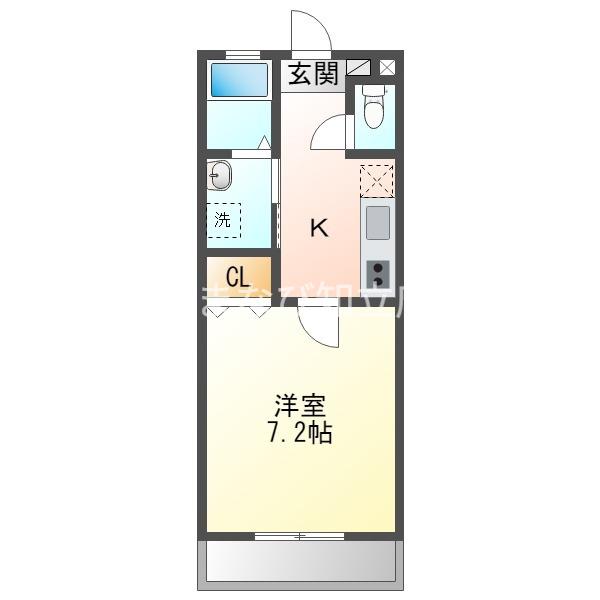 TIERRA安城 ウエスト(1K/1階)の間取り写真