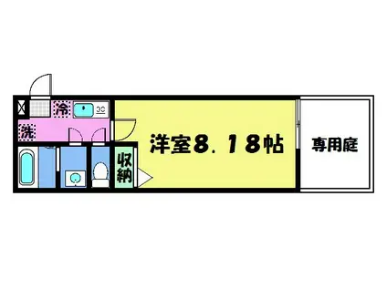 フラッティ花園春日(1K/1階)の間取り写真