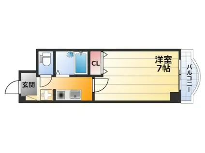 ノルデンハイム東三国II(1K/8階)の間取り写真