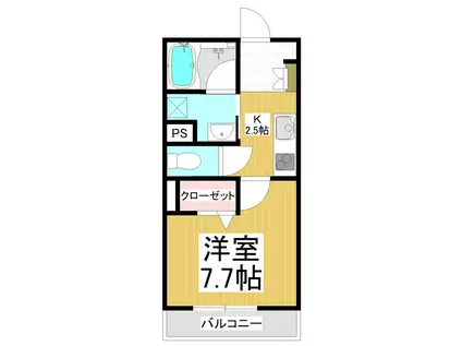 エルビエント(1K/2階)の間取り写真