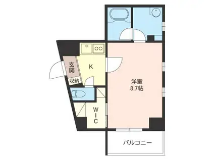 ブランヴェール(1K/1階)の間取り写真