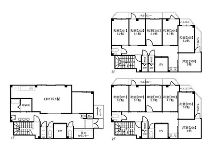 フィレール五条大宮(ワンルーム/3階)の間取り写真