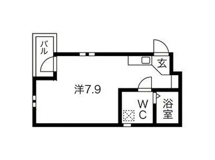 フォルテ桜山(ワンルーム/4階)の間取り写真