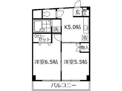 サンハイツ成増(2K/3階)の間取り写真