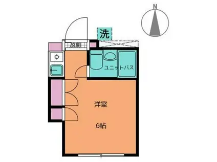拝島ハイツ(ワンルーム/1階)の間取り写真
