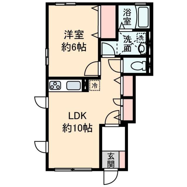 カーサ楠の木 A(1LDK/1階)の間取り写真