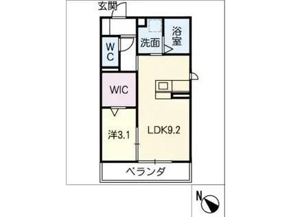 SYMPHONY(1LDK/2階)の間取り写真