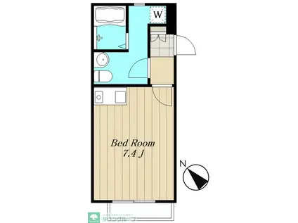 FABRIC HATSUDAI(ワンルーム/3階)の間取り写真