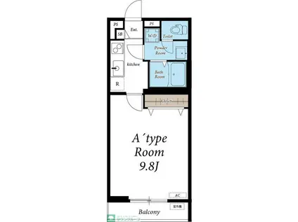 リブリ・ゆうやV(1K/1階)の間取り写真