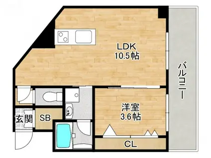 BLANC CIEL (1LDK/2階)の間取り写真