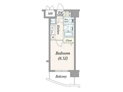 パレステュディオ芝浦TOKYOBAY(1K/10階)の間取り写真