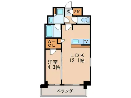 プレサンス ロジェ 車道駅前サウス(1LDK/10階)の間取り写真
