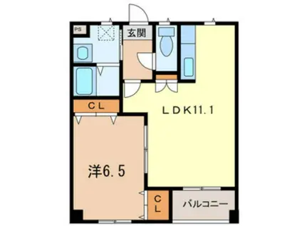 ピュアクレセント(1LDK/2階)の間取り写真