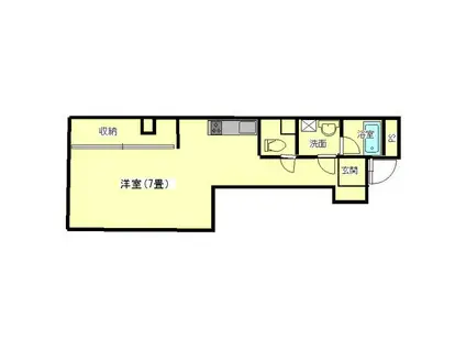 エスポワールII(ワンルーム/2階)の間取り写真