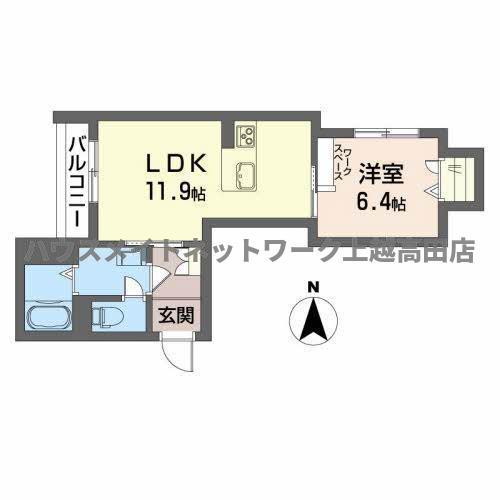 シャーメゾン北城(1LDK/2階)の間取り写真