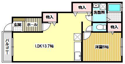 カーサビアンカA(1LDK/1階)の間取り写真