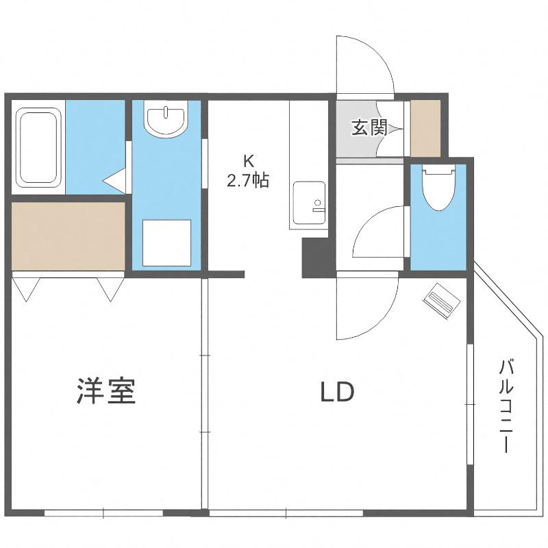 シャトーアンジュラス(1LDK/3階)の間取り写真