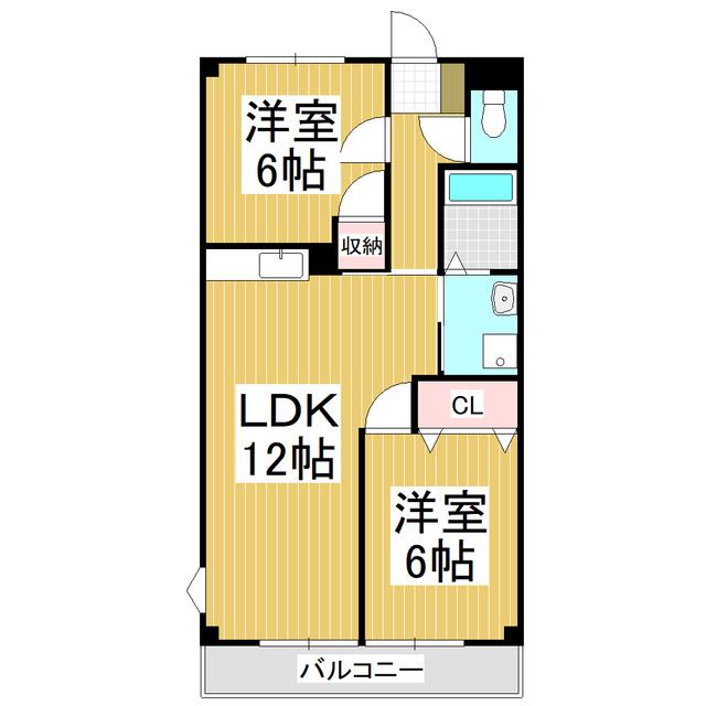 ハヤック21(2LDK/1階)の間取り写真
