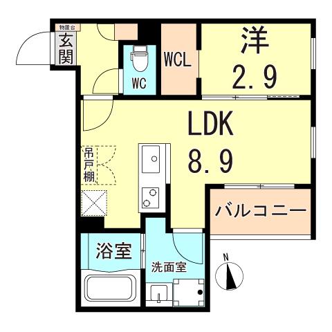 REGALEST武庫川駅南(1LDK/1階)の間取り写真