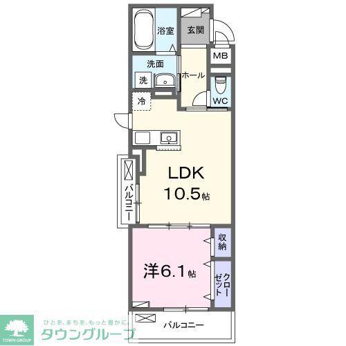 クラール 大島 A(1LDK/3階)の間取り写真