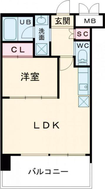 プレジオ荒本新町(1LDK/8階)の間取り写真