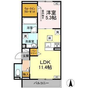 パルセレッソ(1LDK/1階)の間取り写真