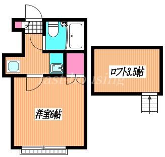 高橋ハイツ(1K/2階)の間取り写真