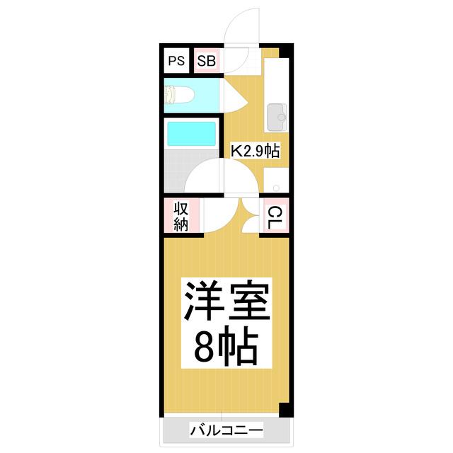 レジデンスオオタ(1K/2階)の間取り写真