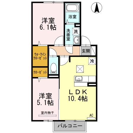 BRAVERYII(2LDK/1階)の間取り写真