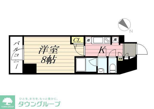 GRAN PASEO麻布十番(1K/6階)の間取り写真
