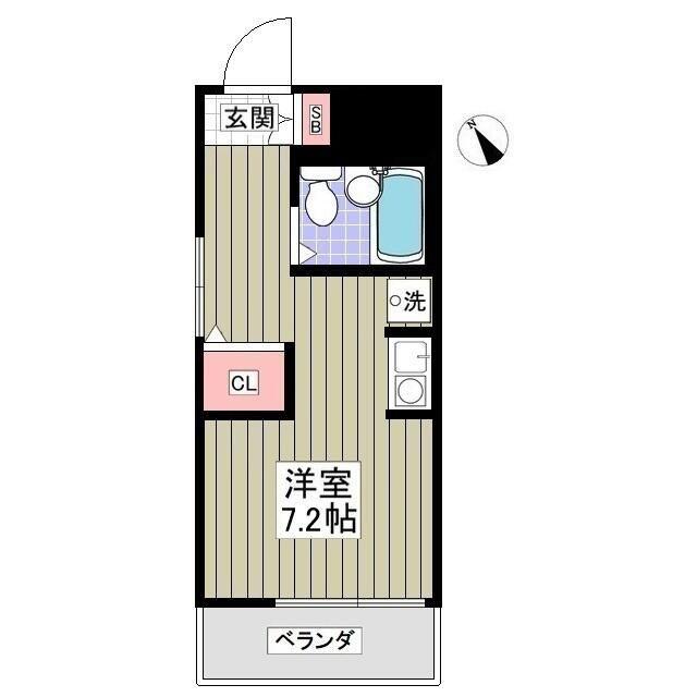 サンマールかしわ台(ワンルーム/4階)の間取り写真