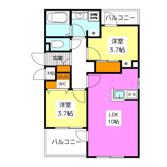 FRATRES TAKESHITAEKIMAE(2LDK/2階)の間取り写真