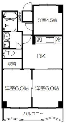 グリーンハイム田柄(3DK/2階)の間取り写真