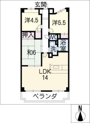 フォレスト北山(3LDK/3階)の間取り写真