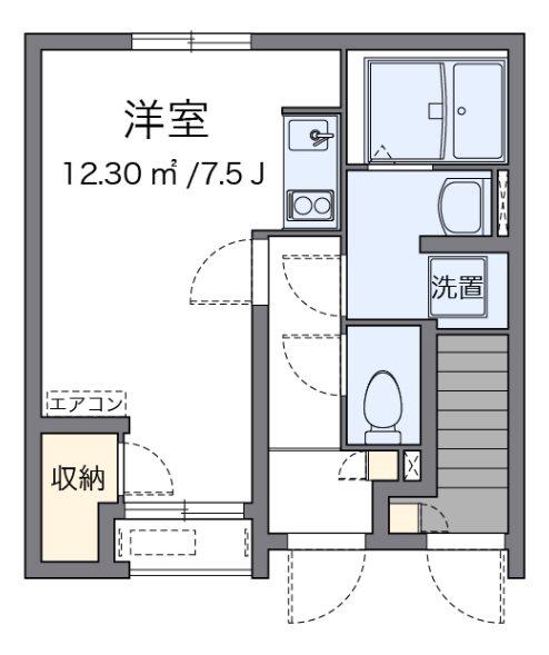 マイネスハイム(ワンルーム/1階)の間取り写真