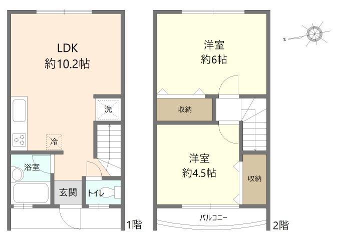 デントハウス(2LDK/1階)の間取り写真