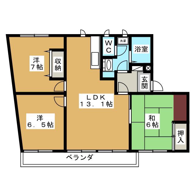 カサフィーナAI(3LDK/1階)の間取り写真