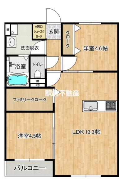LBLOOM梅満(2LDK/3階)の間取り写真