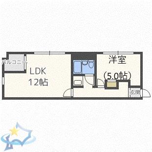 カサパラシオン植物園(1LDK/4階)の間取り写真