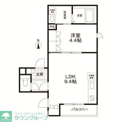 グレイス戸越(1LDK/3階)の間取り写真
