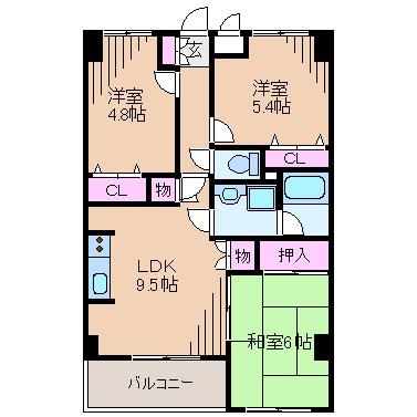 HARU菊名II(3LDK/4階)の間取り写真