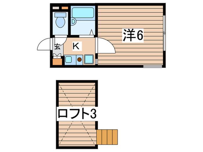 SS中央林間(1K/1階)の間取り写真