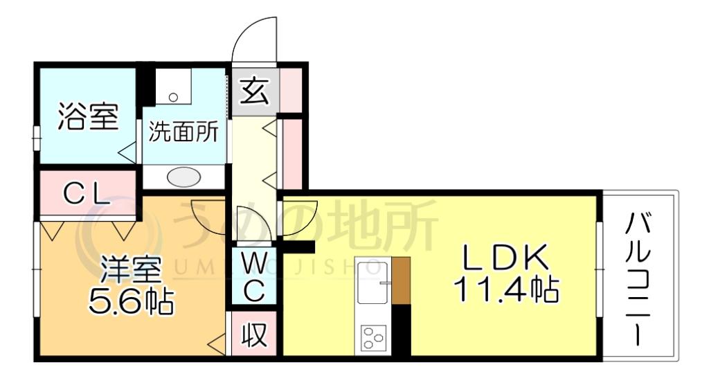 ブレイティア(1LDK/2階)の間取り写真