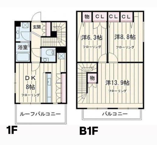 プロシードT(2LDK/地下階)の間取り写真